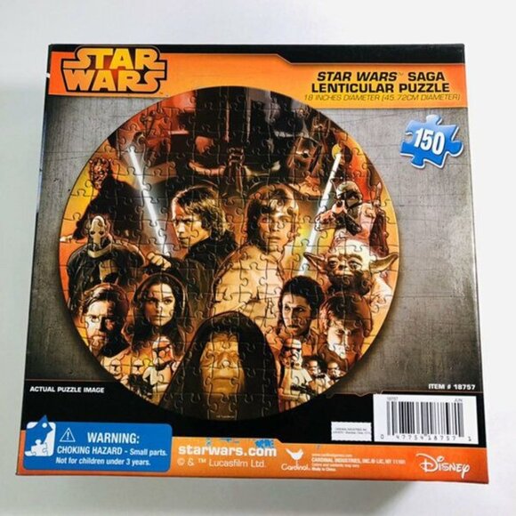 Star Wars Saga Lenticular Puzzle 150 Piece 18" Diameter Round Cardinal - Picture 2 of 2